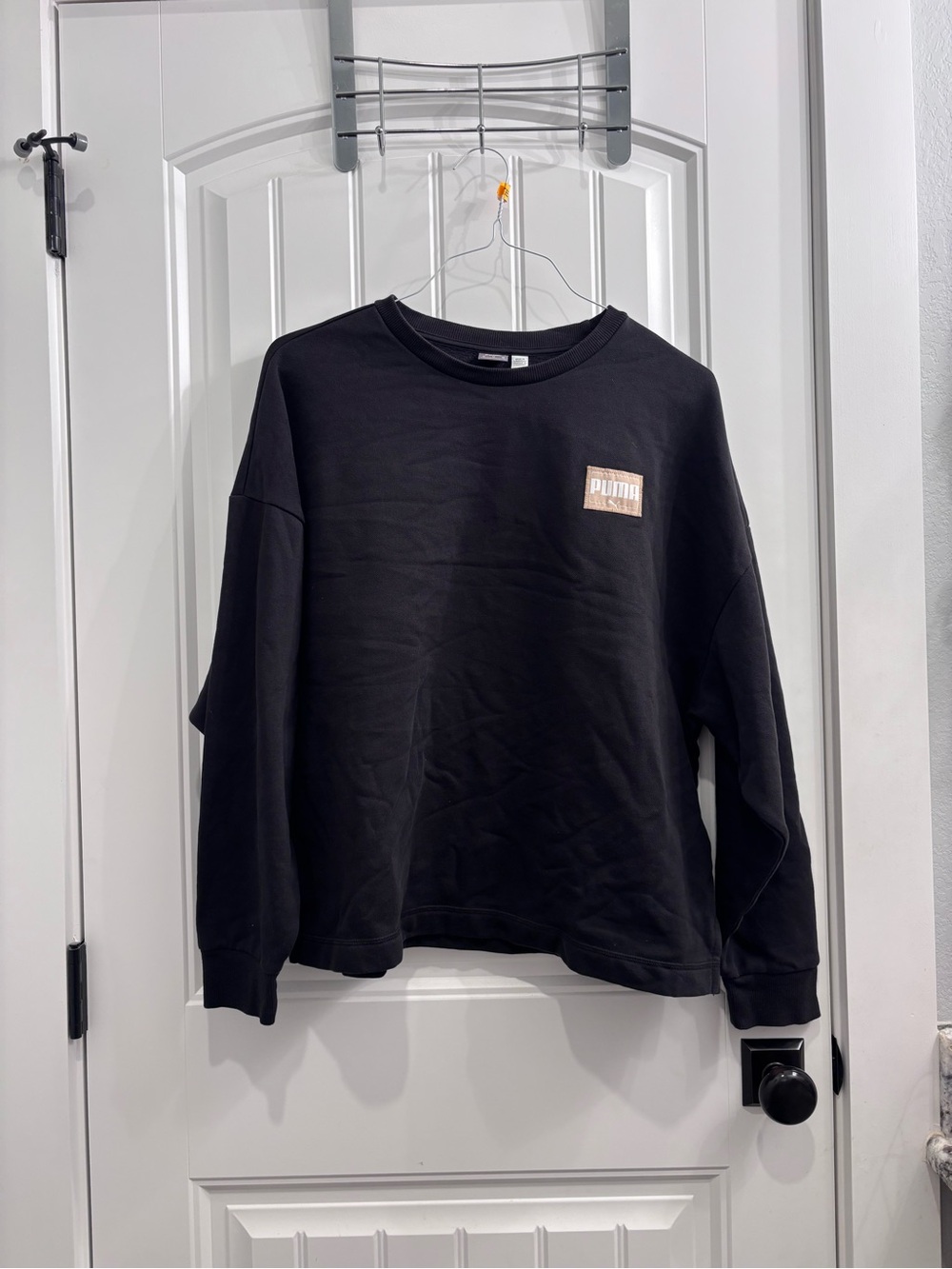 Puma Black Crewneck Sweatshirt with Small Logo Patch